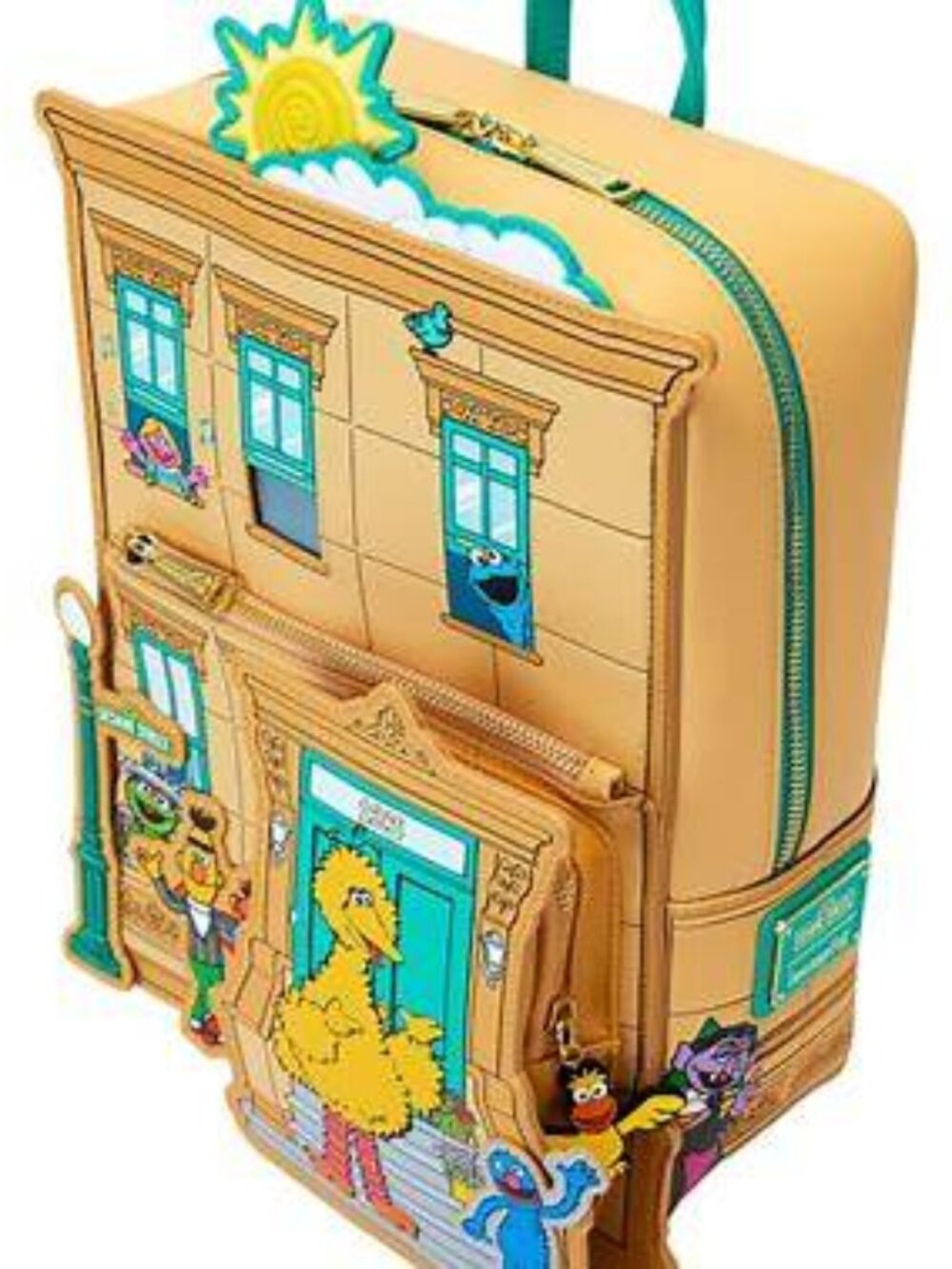 NWT Loungefly Sesame Street Neighborhood Friends Building Mini Backpack